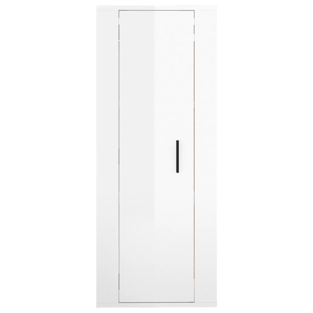 vidaXL Dulap TV montat pe perete, alb extralucios, 40x34,5x100 cm