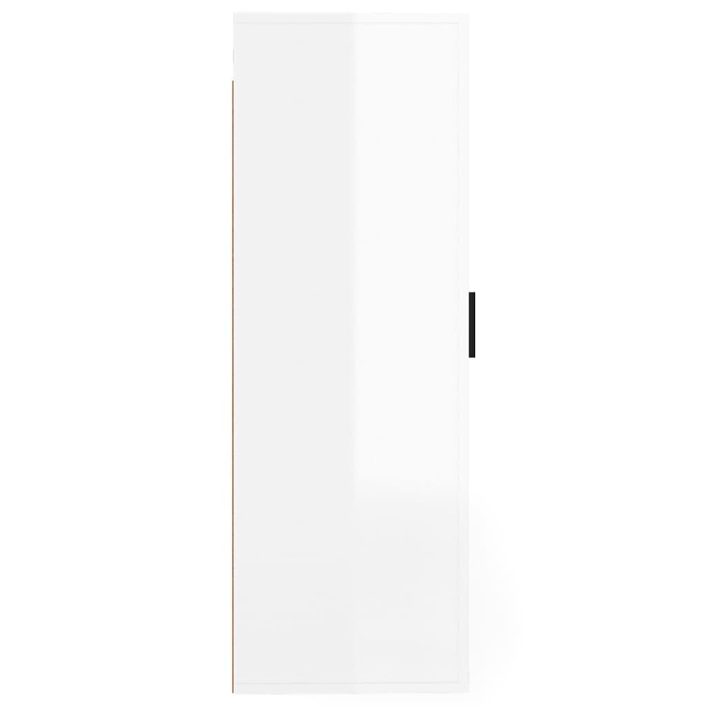 vidaXL Dulap TV montat pe perete, alb extralucios, 40x34,5x100 cm