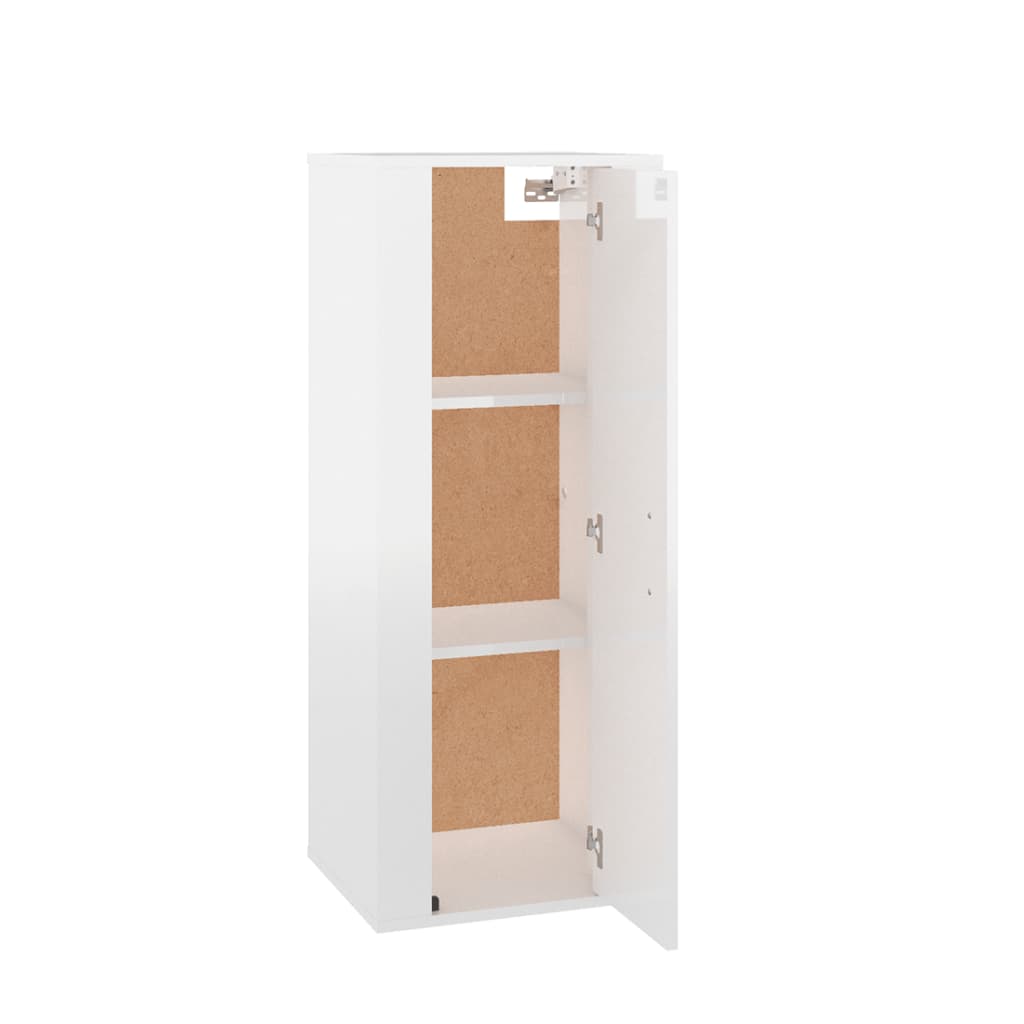 vidaXL Dulap TV montat pe perete, alb extralucios, 40x34,5x100 cm