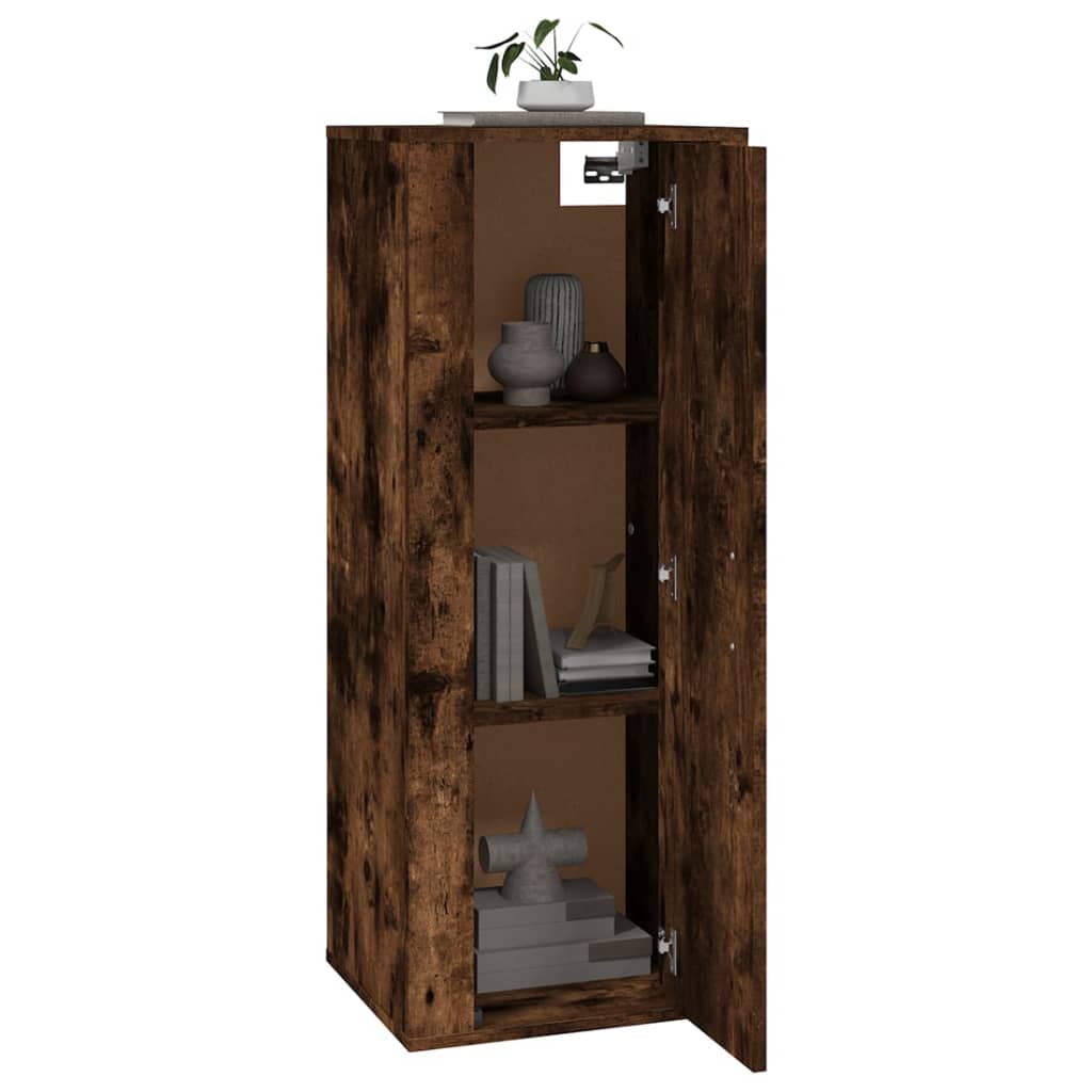 vidaXL Dulap TV montat pe perete, stejar fumuriu, 40x34,5x100 cm