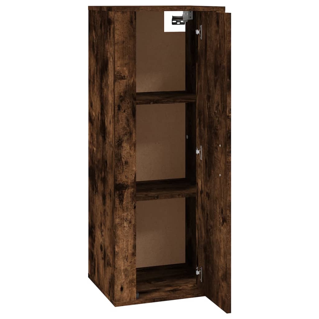 vidaXL Dulap TV montat pe perete, stejar fumuriu, 40x34,5x100 cm