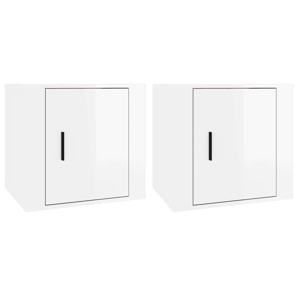 vidaXL Noptiere, 2 buc., alb extralucios, 50x39x47 cm vidaXL Noptiere, 2 buc., alb extralucios, 50x39x47 cm