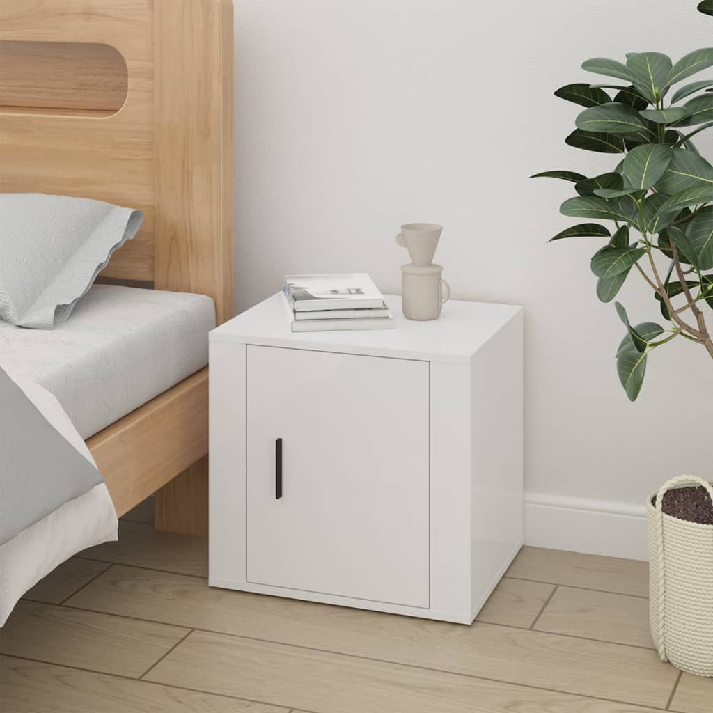 vidaXL Noptiere, 2 buc., alb extralucios, 50x39x47 cm vidaXL Noptiere, 2 buc., alb extralucios, 50x39x47 cm