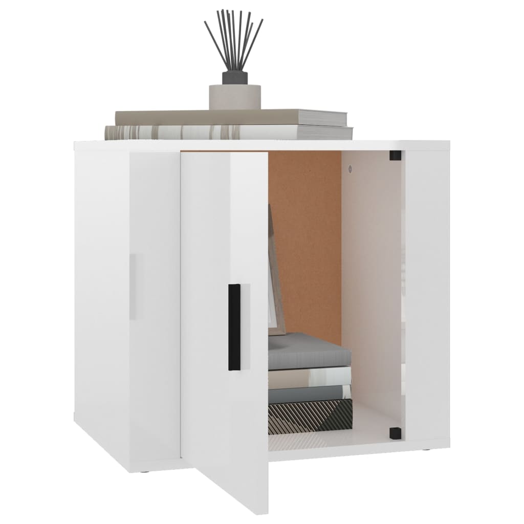 vidaXL Noptiere, 2 buc., alb extralucios, 50x39x47 cm vidaXL Noptiere, 2 buc., alb extralucios, 50x39x47 cm