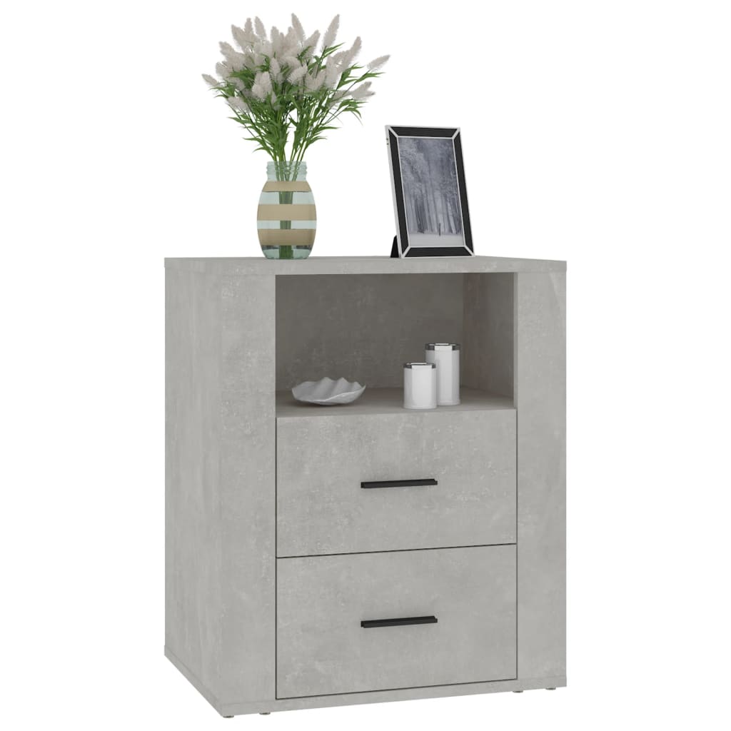 vidaXL Noptieră, gri beton, 50x36x60 cm, lemn prelucrat
