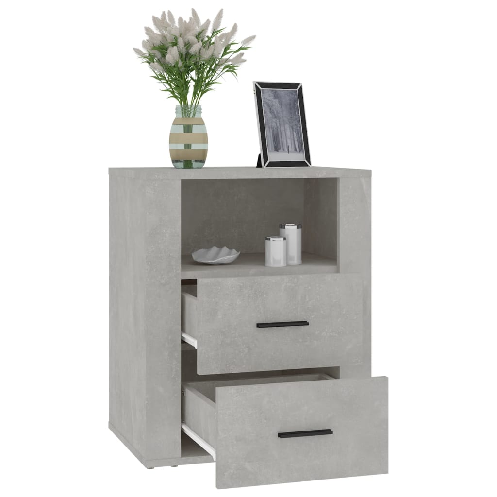 vidaXL Noptieră, gri beton, 50x36x60 cm, lemn prelucrat