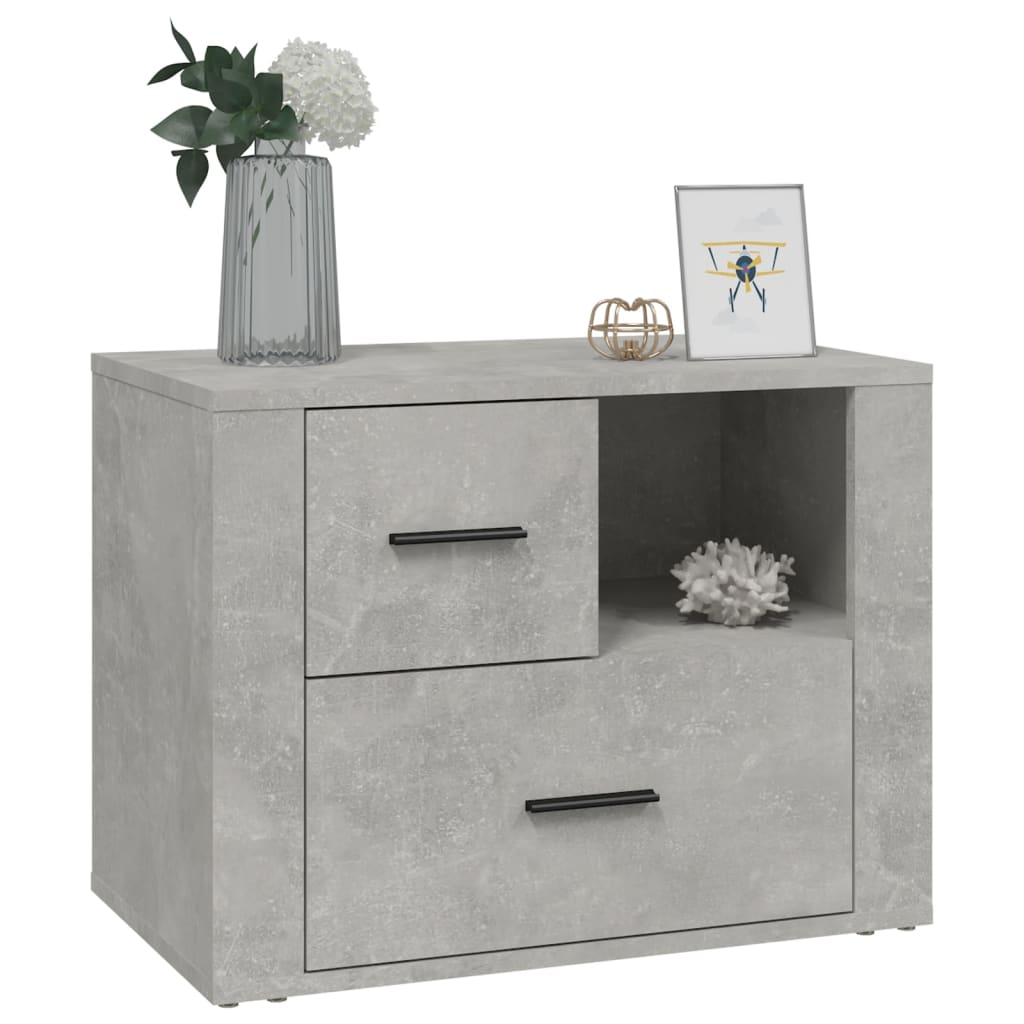 vidaXL Noptieră, gri beton, 60x36x45 cm, lemn prelucrat
