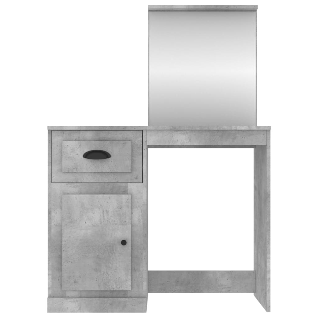 vidaXL Masă de toaletă cu oglindă, gri beton, 90x50x132,5 cm, lemn vidaXL Masă de toaletă cu oglindă, gri beton, 90x50x132,5 cm, lemn