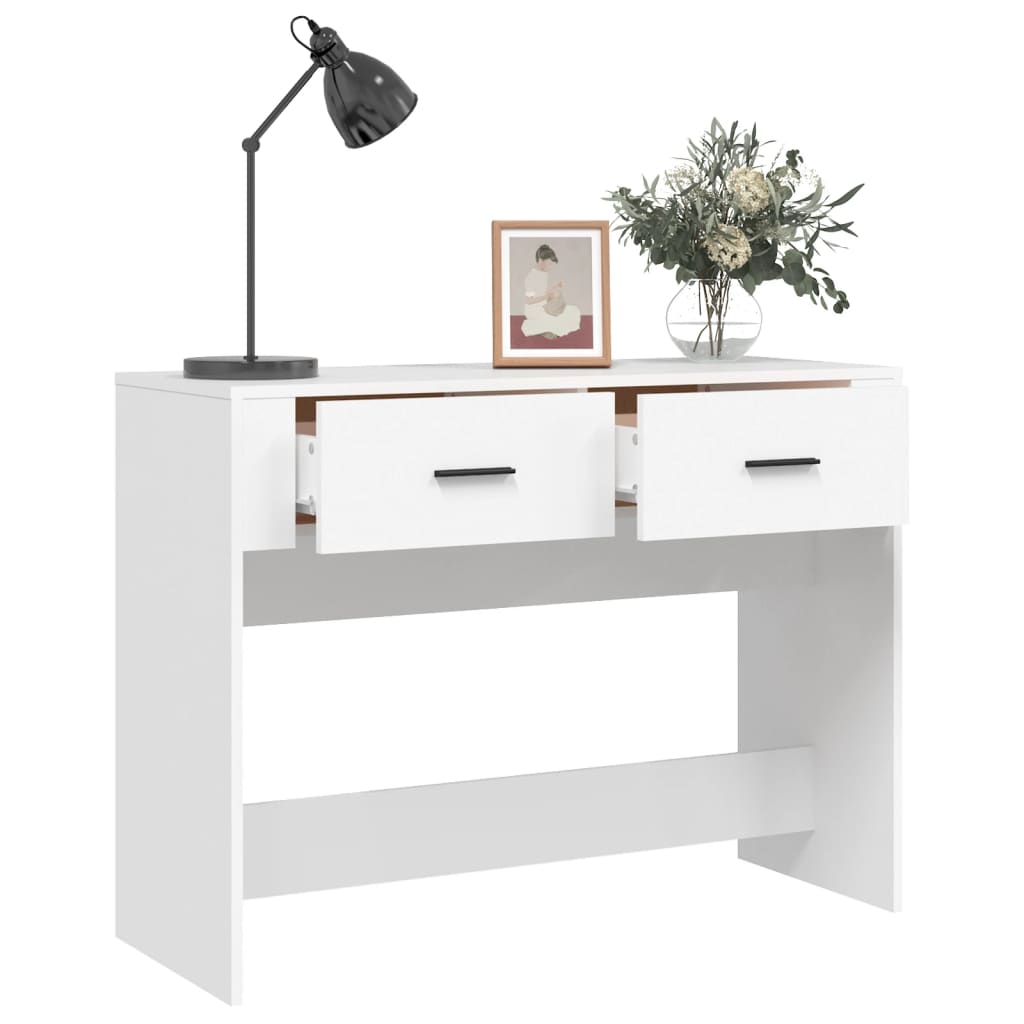 vidaXL Măsuță consolă, alb, 100x39x75 cm, lemn compozit vidaXL Măsuță consolă, alb, 100x39x75 cm, lemn compozit