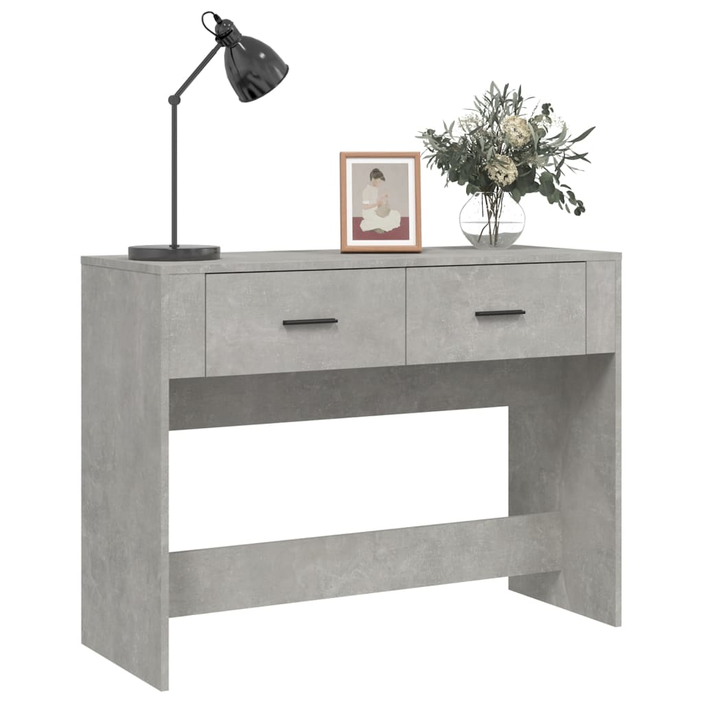 vidaXL Măsuță consolă, gri beton, 100x39x75 cm, lemn prelucrat vidaXL Măsuță consolă, gri beton, 100x39x75 cm, lemn prelucrat