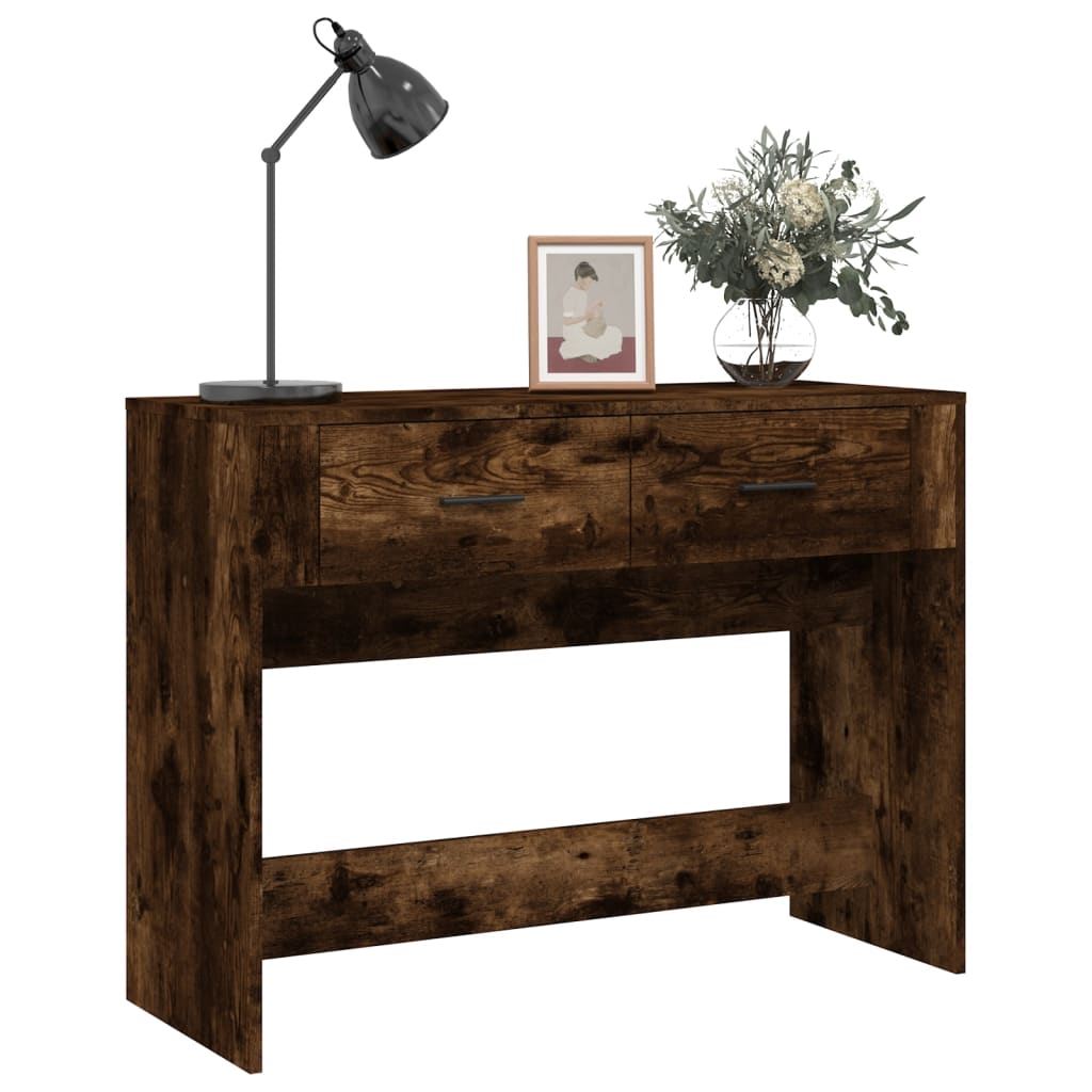 vidaXL Măsuță consolă, stejar fumuriu, 100x39x75 cm, lemn prelucrat vidaXL Măsuță consolă, stejar fumuriu, 100x39x75 cm, lemn prelucrat