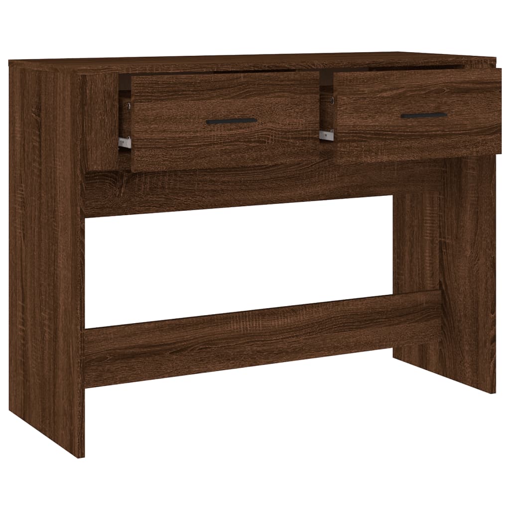vidaXL Măsuță consolă, stejar maro, 100x39x75 cm, lemn prelucrat vidaXL Măsuță consolă, stejar maro, 100x39x75 cm, lemn prelucrat
