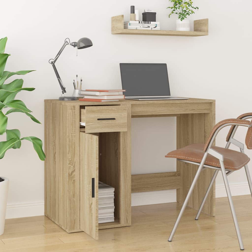 vidaXL Birou, stejar sonoma, 100x49x75 cm, lemn prelucrat