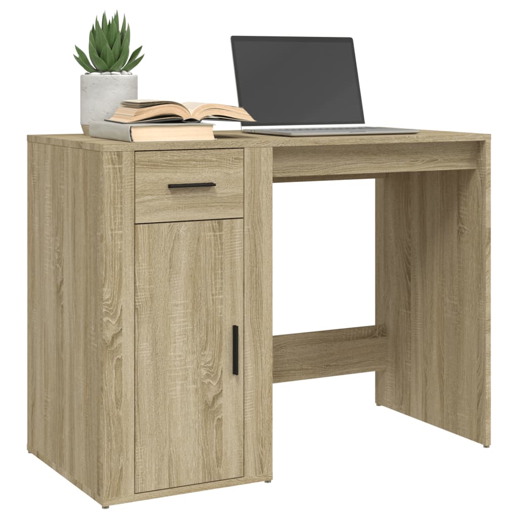 vidaXL Birou, stejar sonoma, 100x49x75 cm, lemn prelucrat