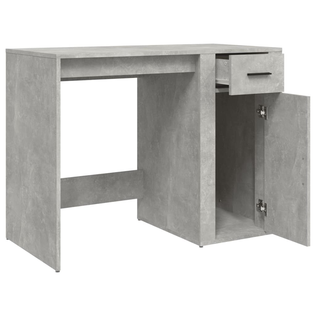 vidaXL Birou, gri beton, 100x49x75 cm, lemn prelucrat