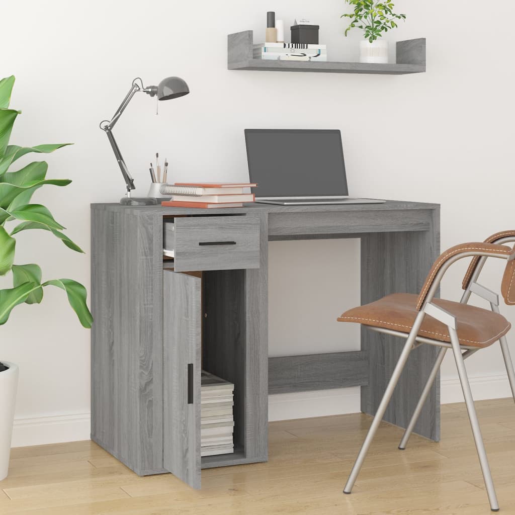 vidaXL Birou, gri sonoma, 100x49x75 cm, lemn prelucrat