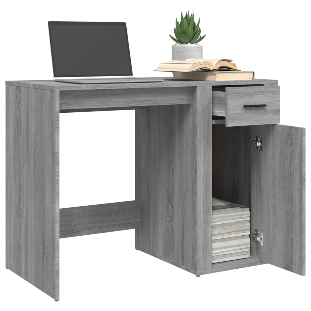 vidaXL Birou, gri sonoma, 100x49x75 cm, lemn prelucrat