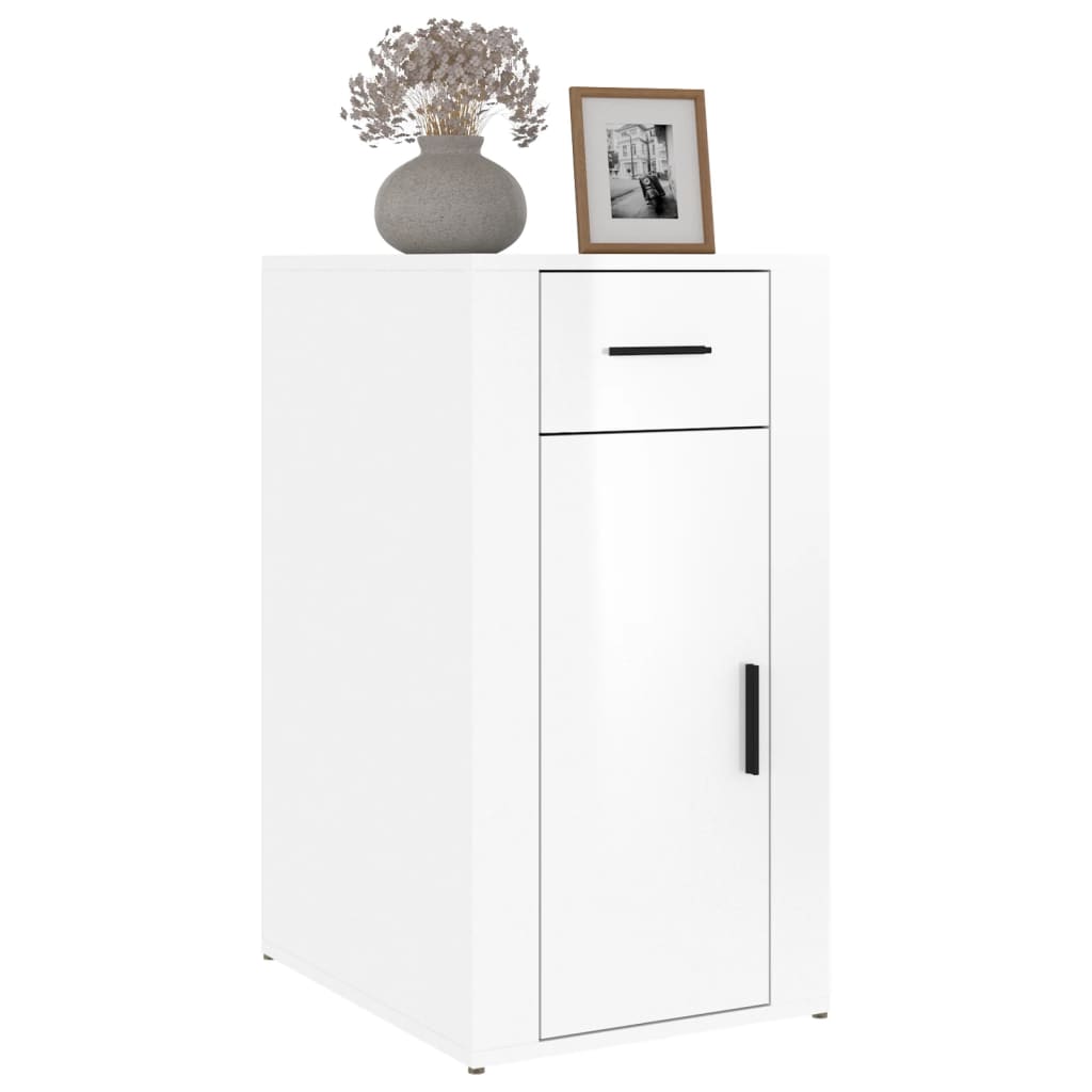 vidaXL Birou, alb extralucios, 40x49x75 cm, lemn prelucrat vidaXL Birou, alb extralucios, 40x49x75 cm, lemn prelucrat