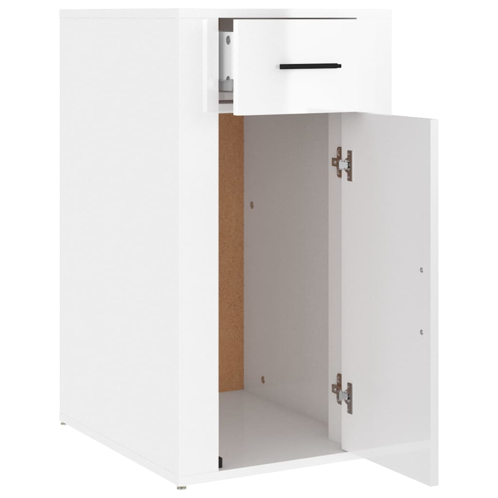 vidaXL Birou, alb extralucios, 40x49x75 cm, lemn prelucrat vidaXL Birou, alb extralucios, 40x49x75 cm, lemn prelucrat