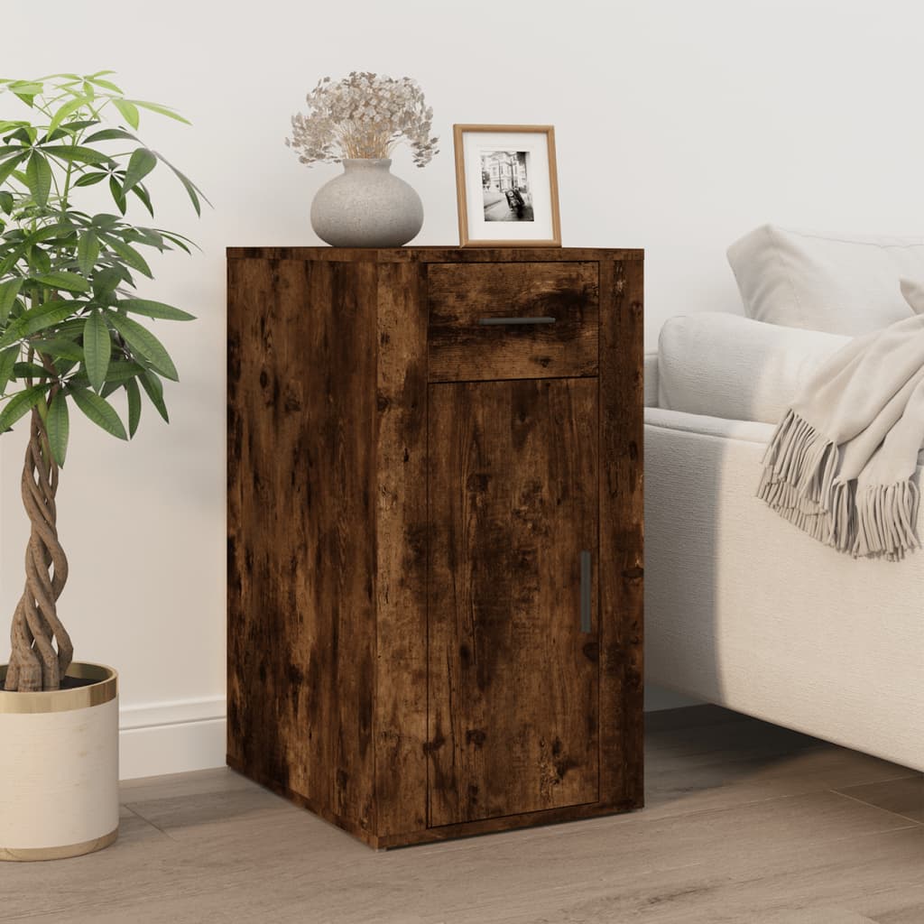 vidaXL Dulap de birou, stejar fumuriu, 40x49x75 cm, lemn prelucrat vidaXL Dulap de birou, stejar fumuriu, 40x49x75 cm, lemn prelucrat