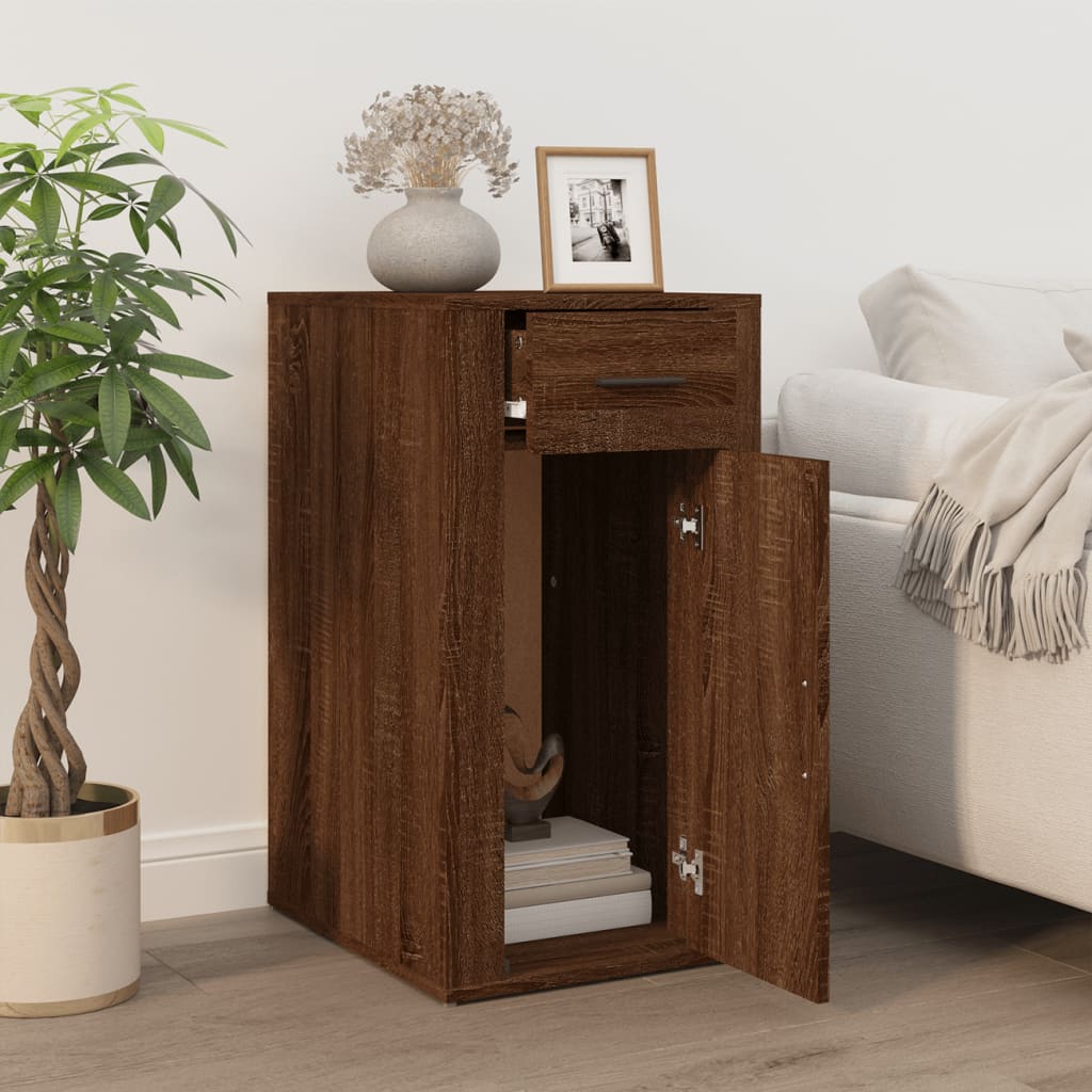 vidaXL Dulap de birou, stejar maro, 40x49x75 cm, lemn prelucrat vidaXL Dulap de birou, stejar maro, 40x49x75 cm, lemn prelucrat