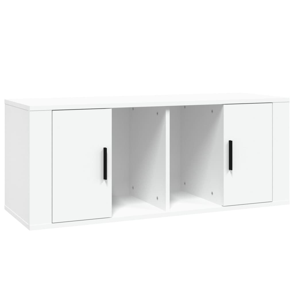 vidaXL Comodă TV, alb, 100x35x40 cm, lemn prelucrat vidaXL Comodă TV, alb, 100x35x40 cm, lemn prelucrat