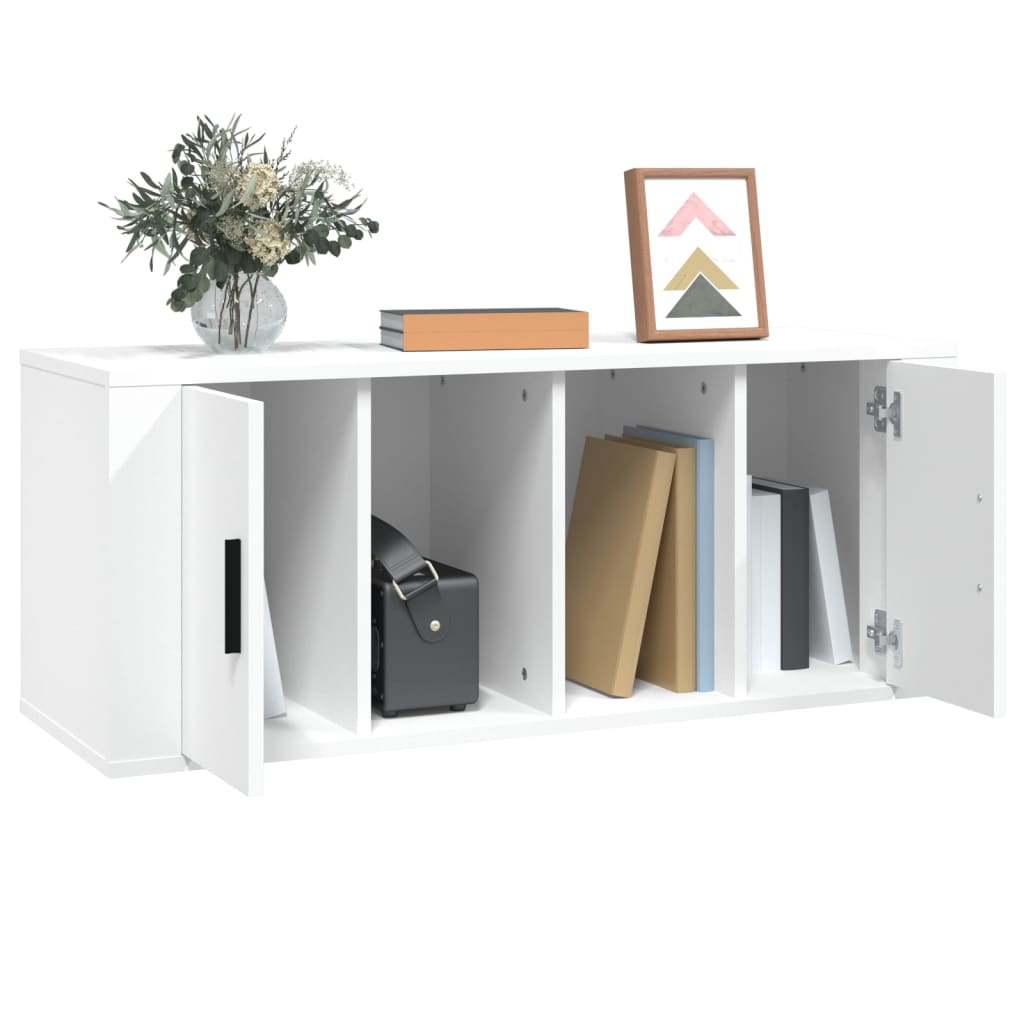vidaXL Comodă TV, alb, 100x35x40 cm, lemn prelucrat vidaXL Comodă TV, alb, 100x35x40 cm, lemn prelucrat