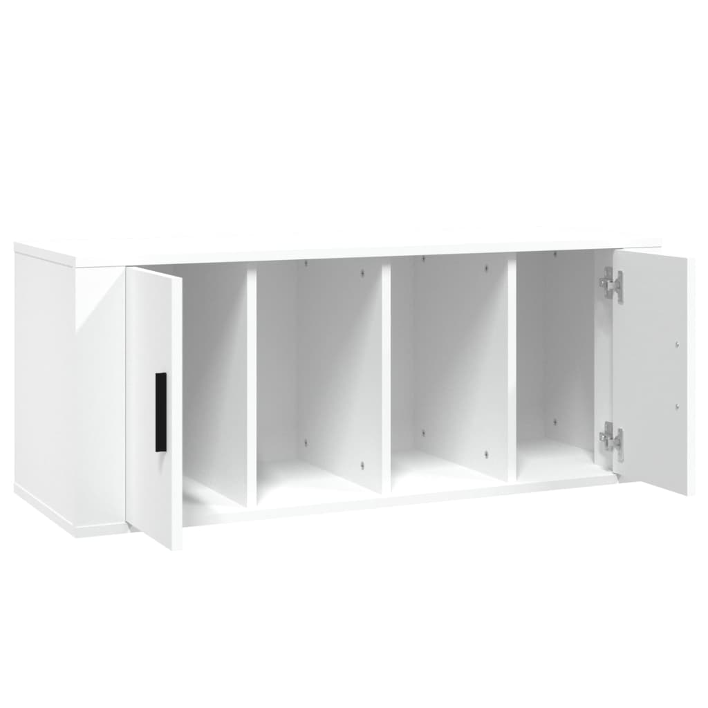 vidaXL Comodă TV, alb, 100x35x40 cm, lemn prelucrat vidaXL Comodă TV, alb, 100x35x40 cm, lemn prelucrat