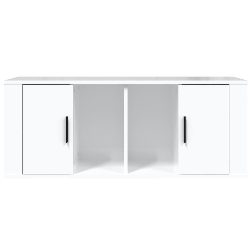 vidaXL Comodă TV, alb extralucios, 100x35x40 cm, lemn prelucrat