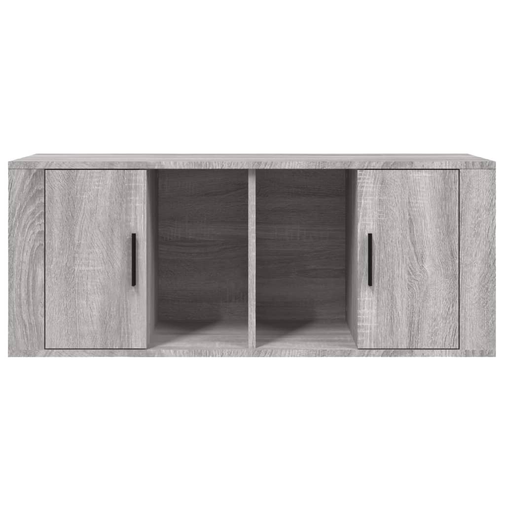 vidaXL Comodă TV, gri sonoma, 100x35x40 cm, lemn prelucrat vidaXL Comodă TV, gri sonoma, 100x35x40 cm, lemn prelucrat
