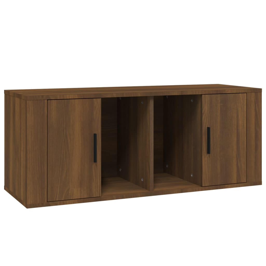 vidaXL Comodă TV, stejar maro, 100x35x40 cm, lemn prelucrat