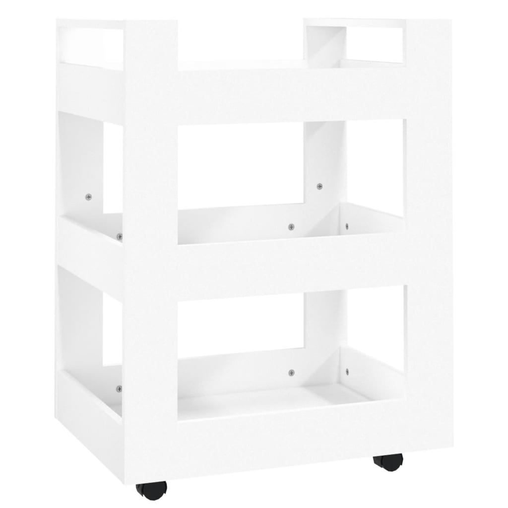 vidaXL Cărucior de birou, alb, 60x45x80 cm, lemn prelucrat vidaXL Cărucior de birou, alb, 60x45x80 cm, lemn prelucrat