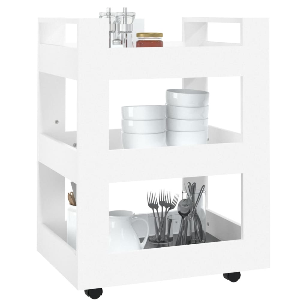 vidaXL Cărucior de birou, alb, 60x45x80 cm, lemn prelucrat vidaXL Cărucior de birou, alb, 60x45x80 cm, lemn prelucrat