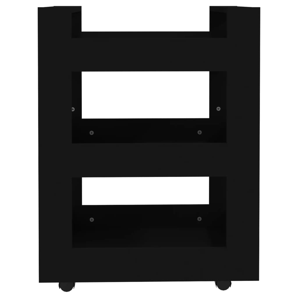 vidaXL Cărucior de bucătărie, negru, 60x45x80 cm, lemn prelucrat vidaXL Cărucior de bucătărie, negru, 60x45x80 cm, lemn prelucrat