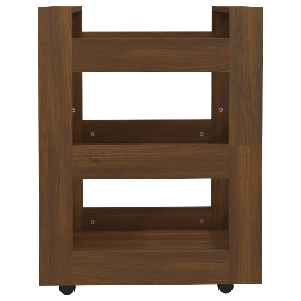 vidaXL Cărucior de bucătărie, stejar maro, 60x45x80 cm, lemn prelucrat vidaXL Cărucior de bucătărie, stejar maro, 60x45x80 cm, lemn prelucrat