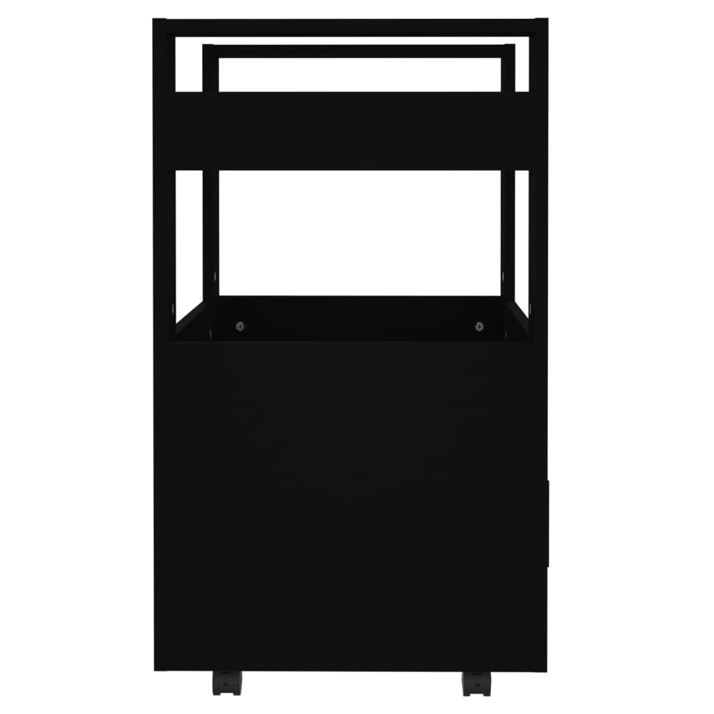 vidaXL Cărucior de bucătărie, negru, 60x45x80 cm, lemn prelucrat vidaXL Cărucior de bucătărie, negru, 60x45x80 cm, lemn prelucrat