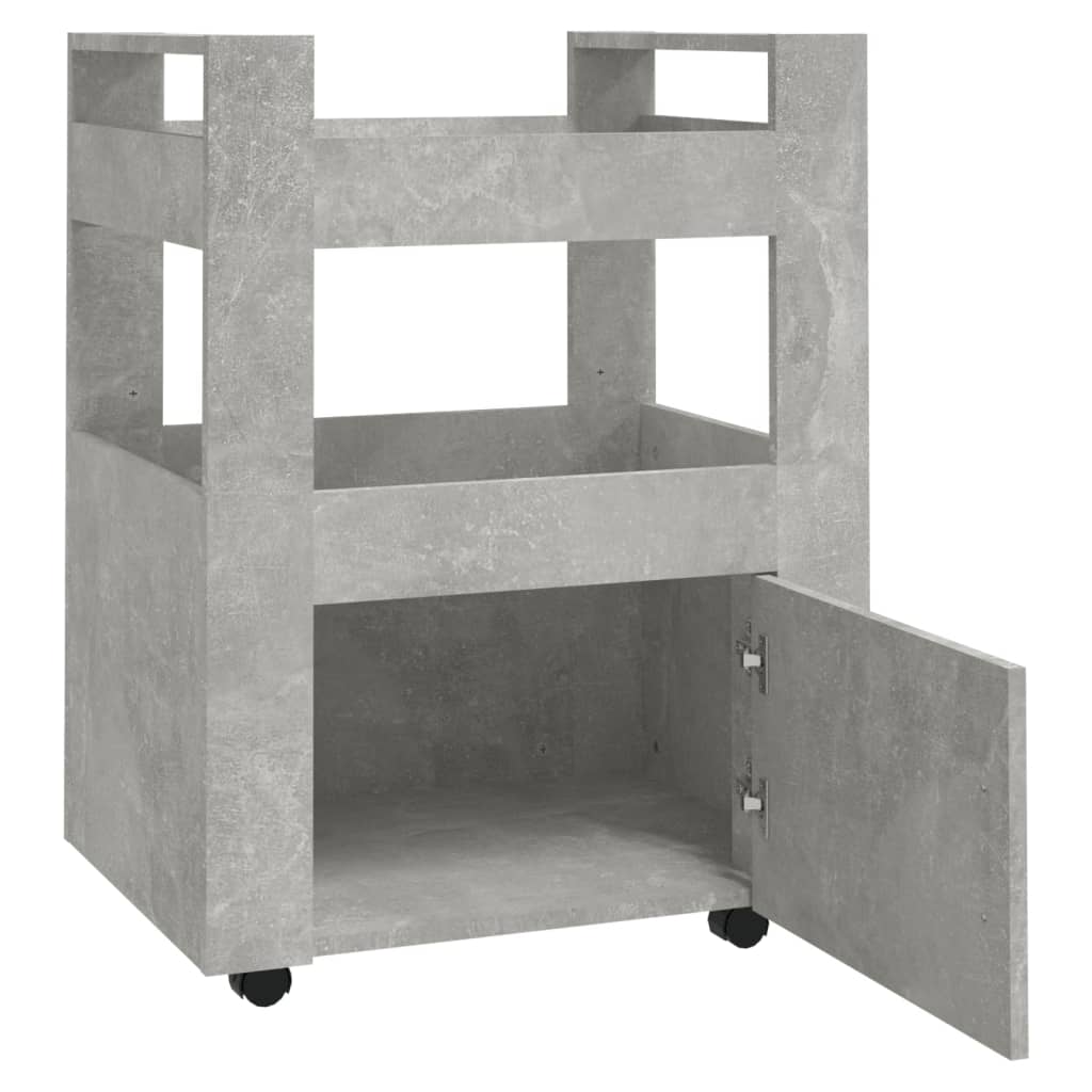 vidaXL Cărucior de bucătărie gri beton 60x45x80 cm lemn prelucrat vidaXL Cărucior de bucătărie gri beton 60x45x80 cm lemn prelucrat