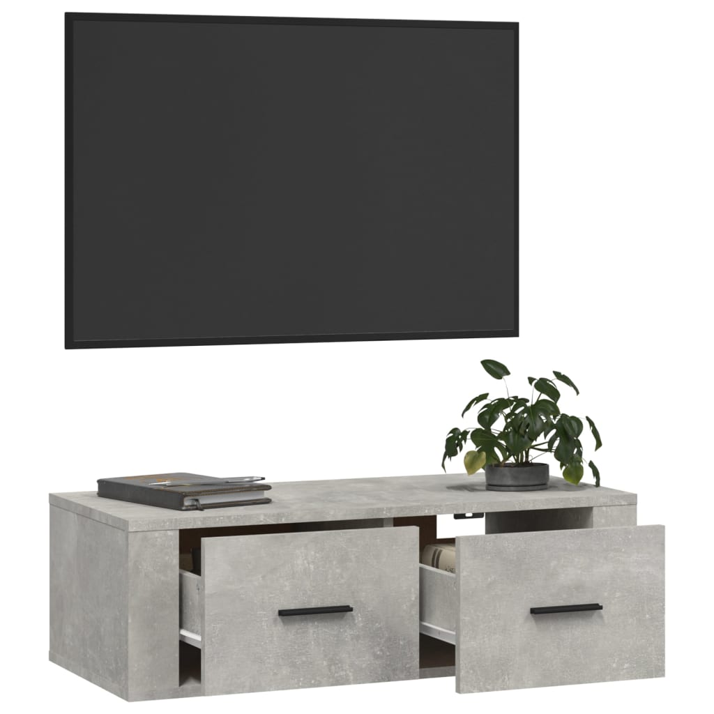 vidaXL Dulap TV suspendat, gri beton, 80x36x25 cm, lemn compozit vidaXL Dulap TV suspendat, gri beton, 80x36x25 cm, lemn compozit