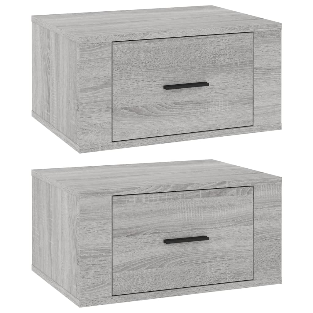 vidaXL Noptiere de perete, 2 buc., gri sonoma, 50x36x25 cm