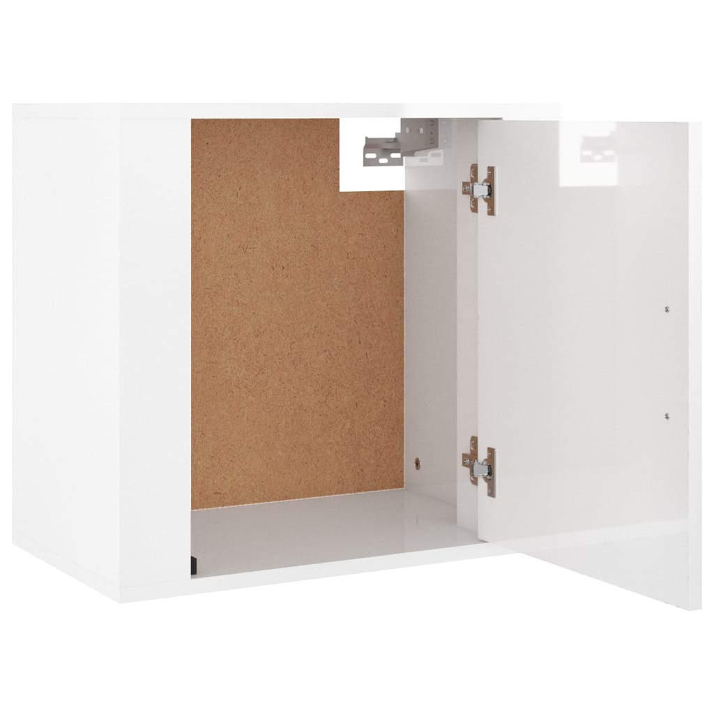 vidaXL Noptiere de perete, 2 buc., alb extralucios, 50x30x47 cm