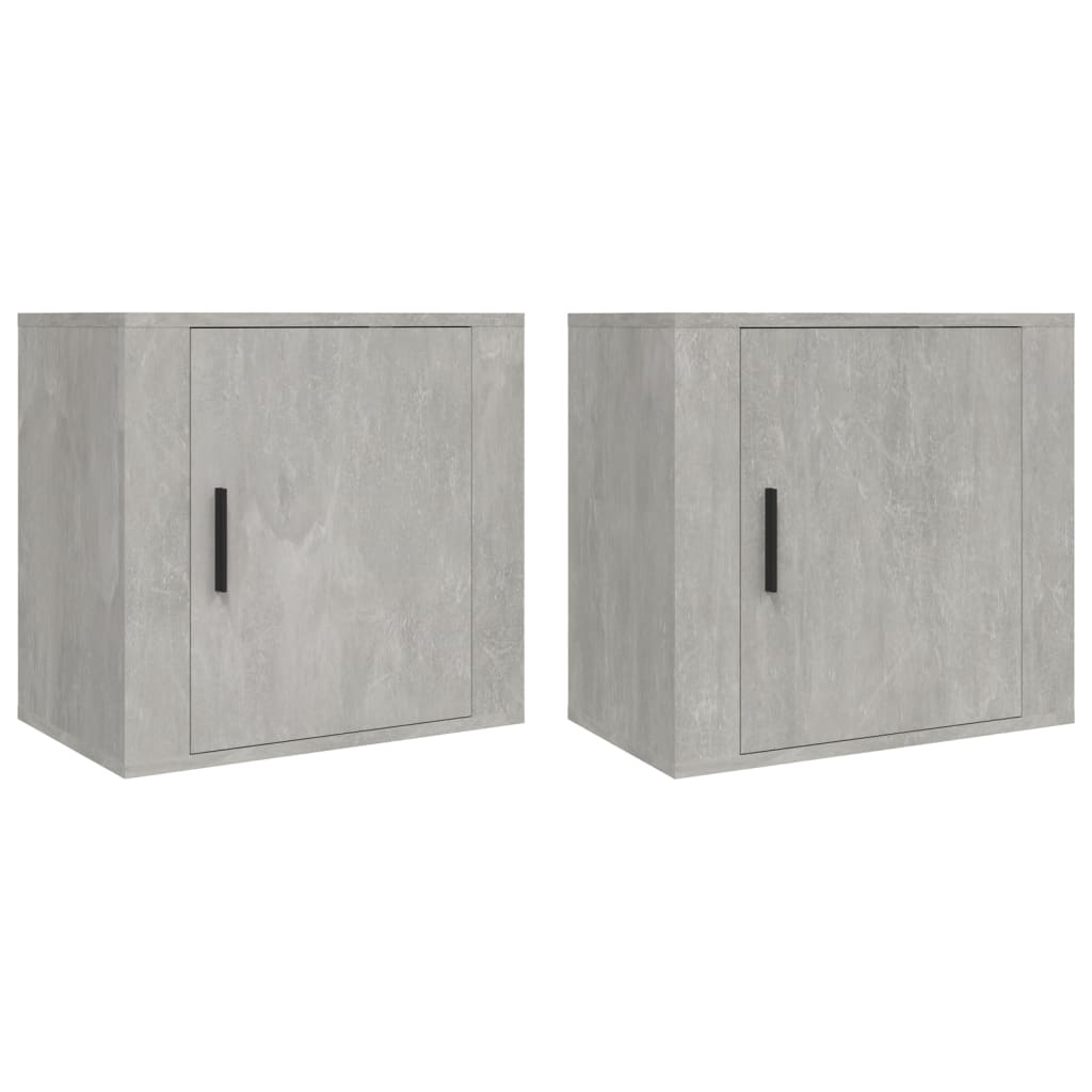 vidaXL Noptiere de perete, 2 buc., gri beton, 50x30x47 cm
