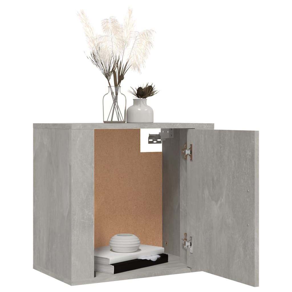 vidaXL Noptiere de perete, 2 buc., gri beton, 50x30x47 cm