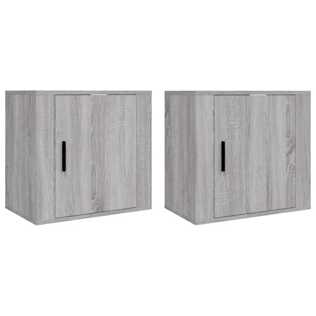 vidaXL Noptiere de perete, 2 buc., gri sonoma, 50x30x47 cm