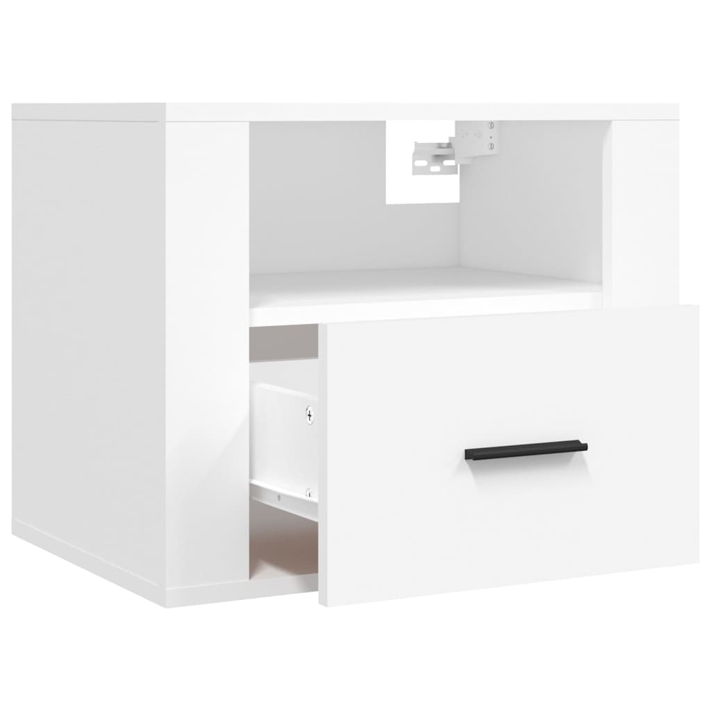 vidaXL Noptiere de perete, 2 buc., alb, 50x36x40 cm