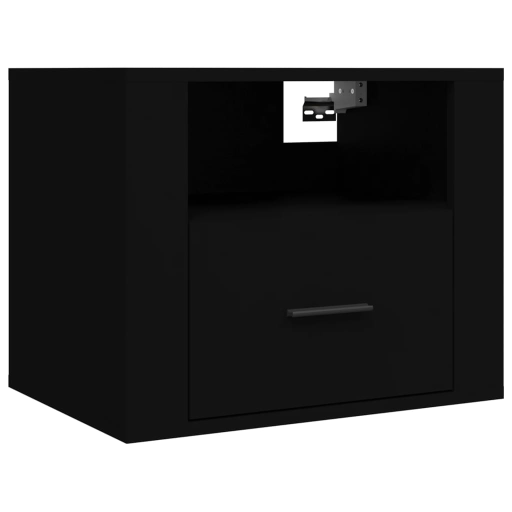 vidaXL Noptiere de perete, negru, 50x36x40 cm
