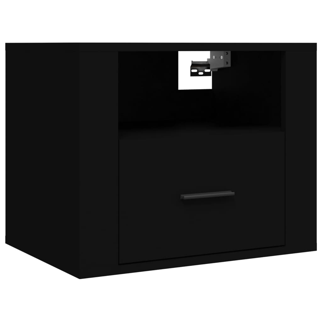 vidaXL Noptiere de perete, 2 buc., negru, 50x36x40 cm