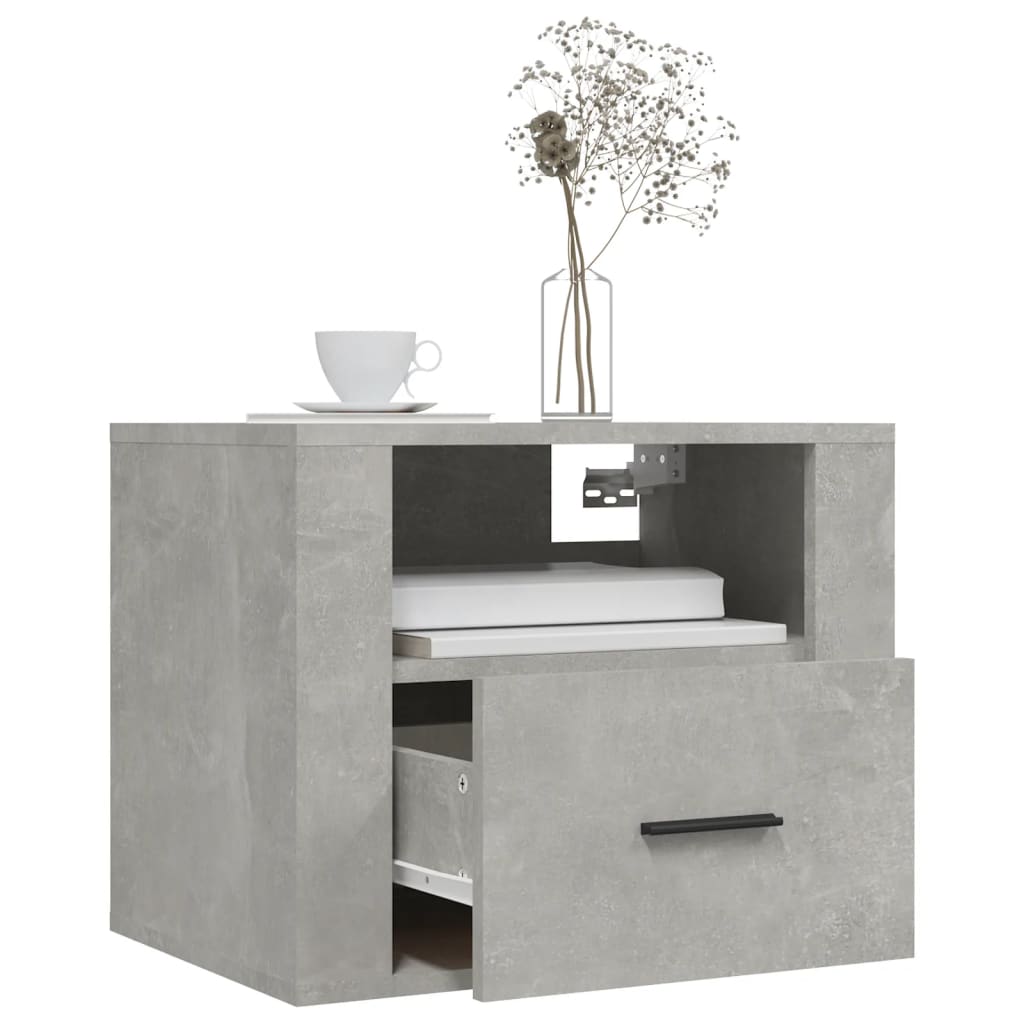vidaXL Noptieră de perete, gri beton, 50x36x40 cm vidaXL Noptieră de perete, gri beton, 50x36x40 cm