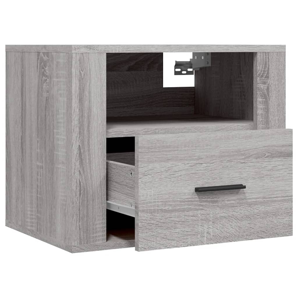 vidaXL Noptiere de perete, 2 buc., gri sonoma, 50x36x40 cm