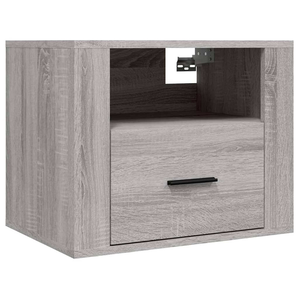 vidaXL Noptiere de perete, 2 buc., gri sonoma, 50x36x40 cm