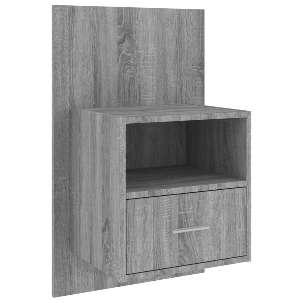 vidaXL Noptiere de perete, 2 buc., gri sonoma